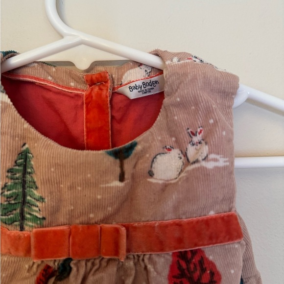 Baby Boden Winter Animal Corduroy Dress Girls 3-6 Months Penguins Polar Bears - Picture 5 of 6